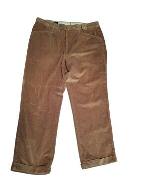 Paul Stuart Horizontal Hand Tailored Corduroy Trousers Made in USA Men's 40 tan